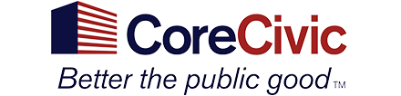 Logo says "CoreCivic: Better the public good"