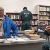 Prisoners and librarian in law library